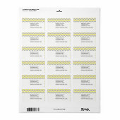 Geel, Dk Grey Wht Large Chevron ZigZag Pattern Etiket (Full Sheet)