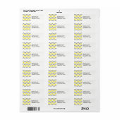 Geel, Dk Grey Wht Large Chevron ZigZag Pattern Etiket (Full Sheet)