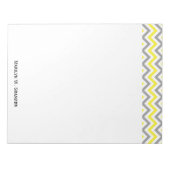 Geel, Dk Grey Wht Large Chevron ZigZag Pattern Notitieblok (Voorkant)