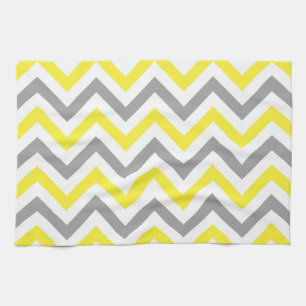 Geel, Dk Grey Wht Large Chevron ZigZag Pattern Theedoek