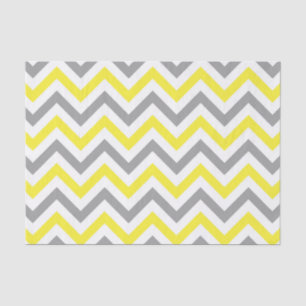 Geel, Dk Grey Wht Large Chevron ZigZag Pattern Tissuepapier