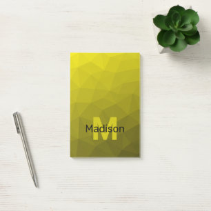 Geel donkere ombre geometrisch mesh patroon Monogr Post-it® Notes