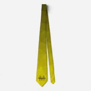 Geel donkere ombre geometrisch mesh patroon Monogr Stropdas