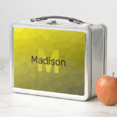 Geel donkerombre geometrisch maaspatroon Monogram (In situ)