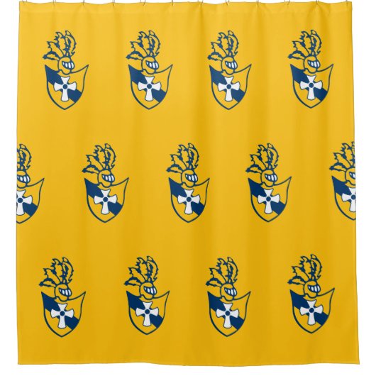 Geel Douchegordijn w / Crest Pattern (Voorkant)