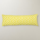 Geel driekleurig diamantpatroon lichaamskussen (Achterkant)