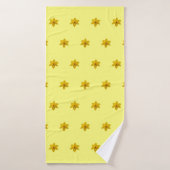 Geel drol ventilator naadloos patroon op badhanddoek (Badhanddoek)