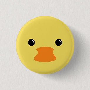 Geel duck Cute Animal Face Design Ronde Button 3,2 Cm