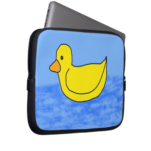 Geel Ducky Blue Electronics Bag Laptop Sleeve (Voorkant Rechts)