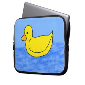 Geel Ducky Blue Electronics Bag Laptop Sleeve (Voorkant Links)