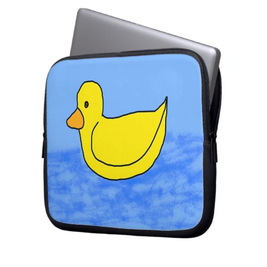 Geel Ducky Blue Electronics Bag Laptop Sleeve (Voorkant Links)