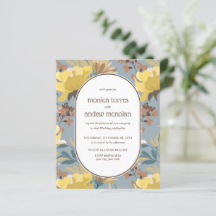 Geel Dusky Blue Brown Florals Vintage Wedding
