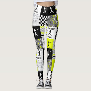 Geel Eat Sleep Softball  Leggings