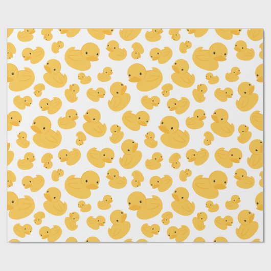 Geel eend patroon inpakpapier (Vlak)