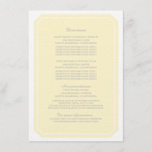 Geel eenvoudig Elegant Information Kaart (Voorkant)