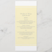Geel Eenvoudig Elegant Weddenschap Menu (Voorkant)