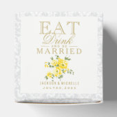 Geel Eet, Drink en getrouwd bruiloft Bedankdoosjes (Bovenkant)