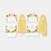 Geel Elegant Zonnebloem Zonnig Baby shower Bedankdoosjes (Uitgevouwen)