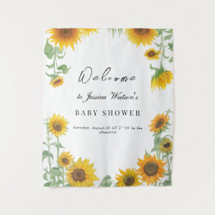 Geel Elegant Zonnebloem Zonnig Baby shower Wandkleed