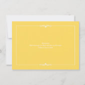 Geel Elegante Wedding Repetitie Diner Uitnodiging (Achterkant)