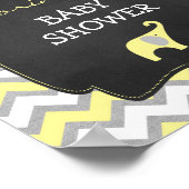 Geel Elephant Baby shower 8x10 Welkomstteken Poster (Hoek)