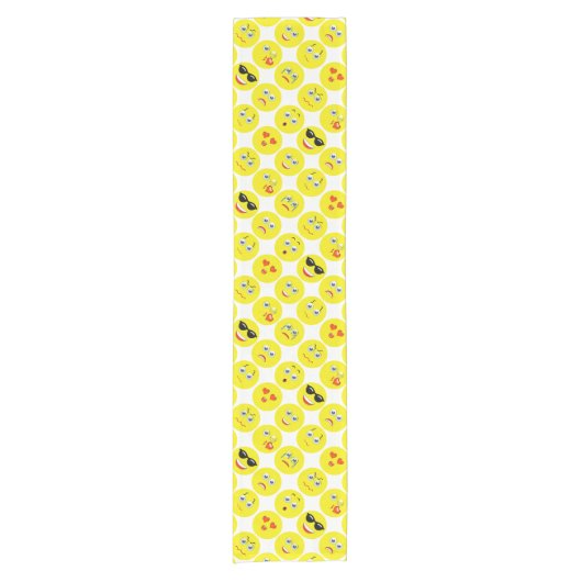 Geel Emoji Pattern Korte Tafelloper (Voorkant)