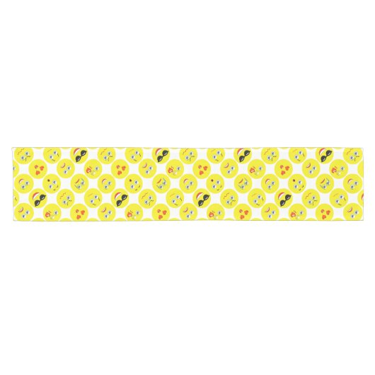 Geel Emoji Pattern Korte Tafelloper (Horizontaal)