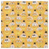 Geel 😀 Emoji Pattern Stof (Close Up)