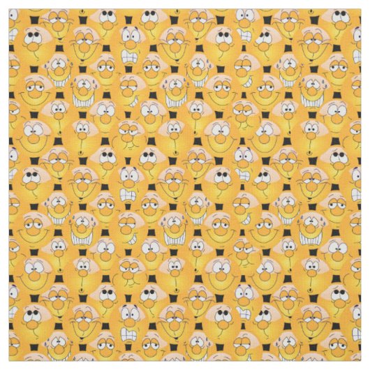 Geel 😀 Emoji Pattern Stof (Swatch)