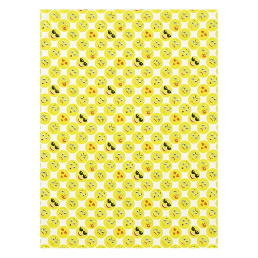 Geel Emoji Pattern Tafelkleed (Voorkant)