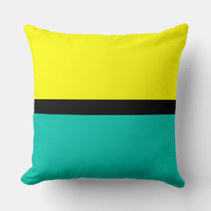Geel en Amazonet Solid Color Background Kussen