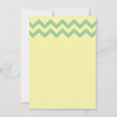 Geel en Aqua Chevron Wedding Invitations Kaart (Achterkant)