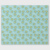 Geel en Aqua  lentetransport Cadeaupapier (Vlak)