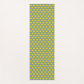 Geel en Baby Blue Trellis, Lattice, Quatrefoil Yogamat (Voorkant)