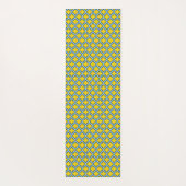 Geel en Baby Blue Trellis, Lattice, Quatrefoil Yogamat (Achterkant)