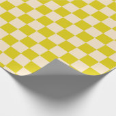 Geel en Beige Checkerboard Cadeaupapier (Hoek)