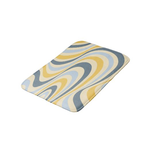 Geel en blauw abstract wervelingsontwerp badmat (Gekanteld)