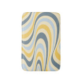Geel en blauw abstract wervelingsontwerp badmat (Voorkant Verticaal)