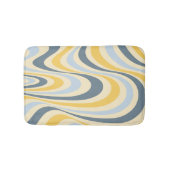 Geel en blauw abstract wervelingsontwerp badmat (Voorkant)
