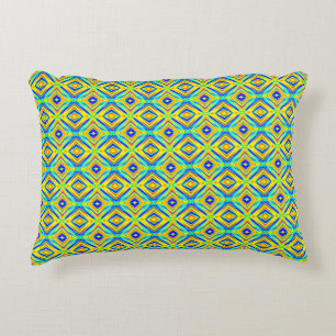 Geel en blauw accent kussen