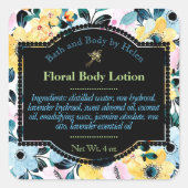 Geel en blauw bad en label voor lichaamsverzorging (Voorkant)