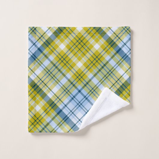 Geel en blauw bad handdoek (Wasdoekje)