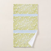 Geel en blauw badhanddoek set. bad handdoek (Handdoek)