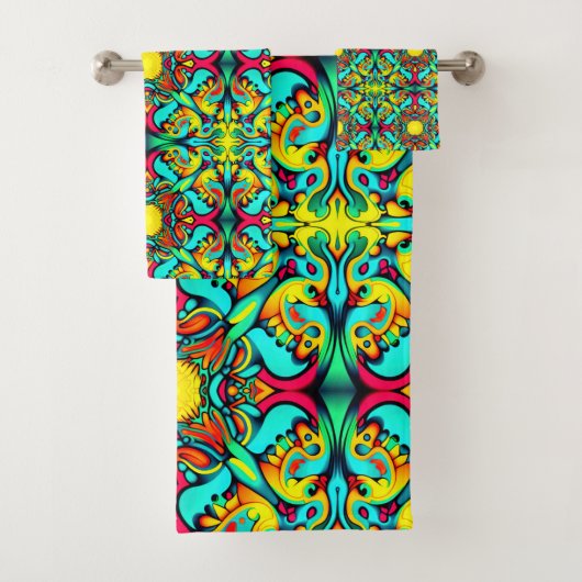 Geel en Blauw Badhanddoek Set Bad Handdoek (Insitu)