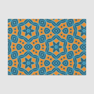 Geel en blauw Boho Stijlvol Geometrisch Patroon Tissuepapier