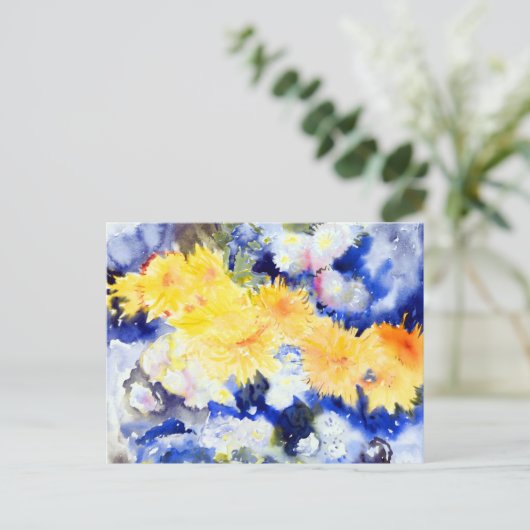 Geel en blauw door Charles Demuth Briefkaart (Staand voorkant)