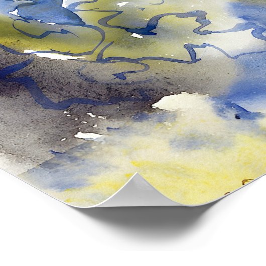 Geel en blauw door Charles Demuth Poster (Hoek)