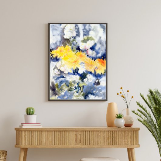 Geel en blauw door Charles Demuth Poster