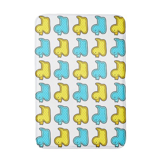 Geel en blauw Duck Patroon Badmat (Voorkant Verticaal)