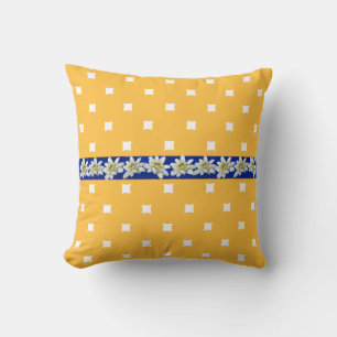 Geel en blauw Edelweiss Accent Pillow Kussen